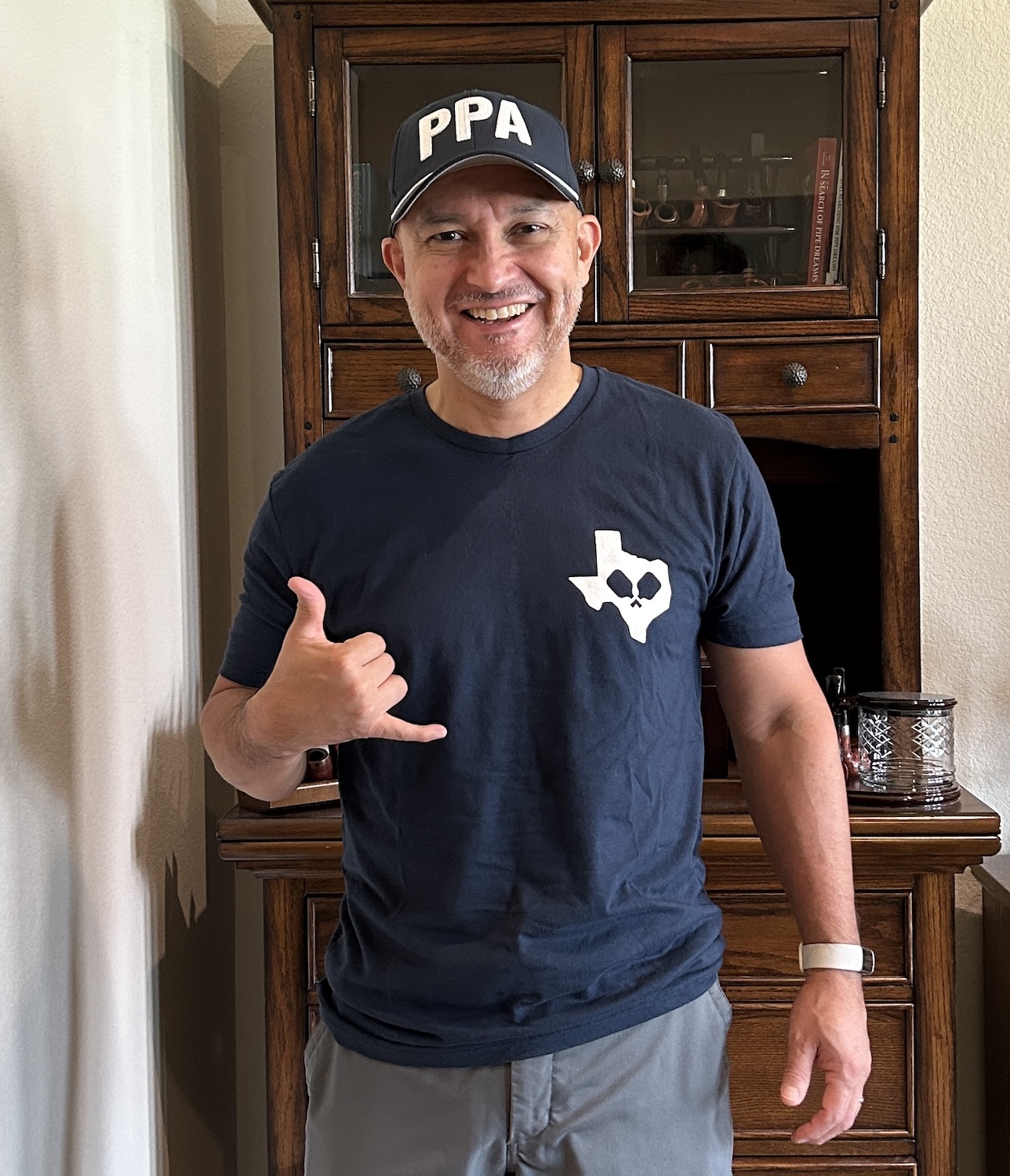Monico wearing PPA cap and Tejas tee